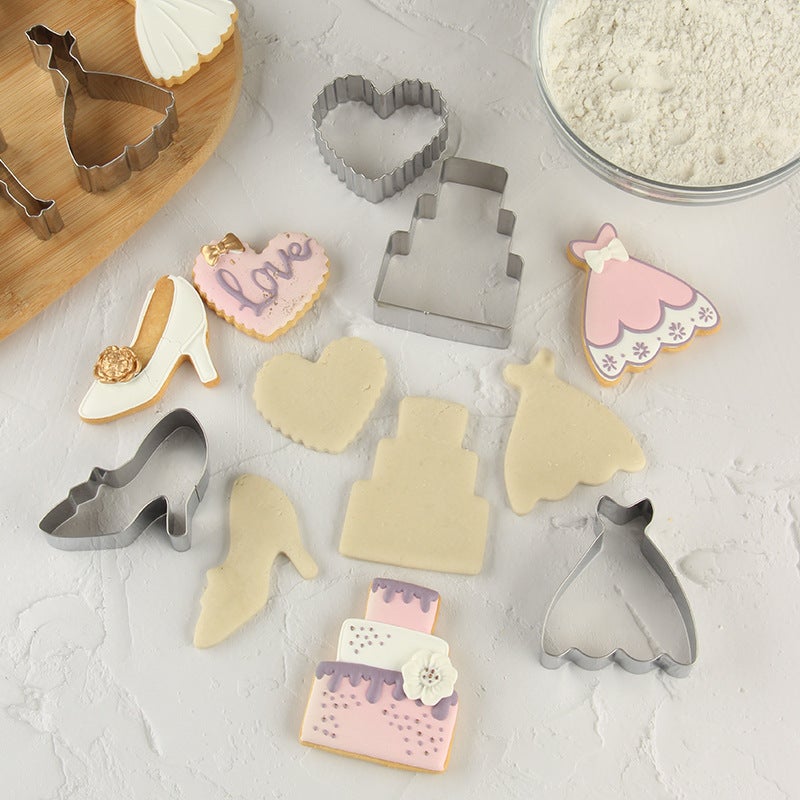 Stainless Steel Biscuit Mold 12 Piece Set Wedding Biscuit Cut Biscuit Mold Household Flip Sugar Tool Suit - Image 5